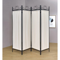 Coaster Furniture 2710 4-panel Folding Screen Beige and Black